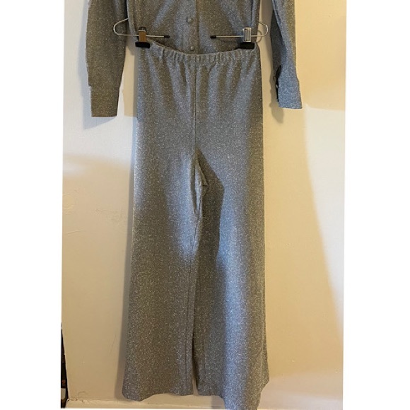 Fred Rothschild Silver Sparkle 70’s Blouse and Pant Set, Size 8 - Picture 7 of 10